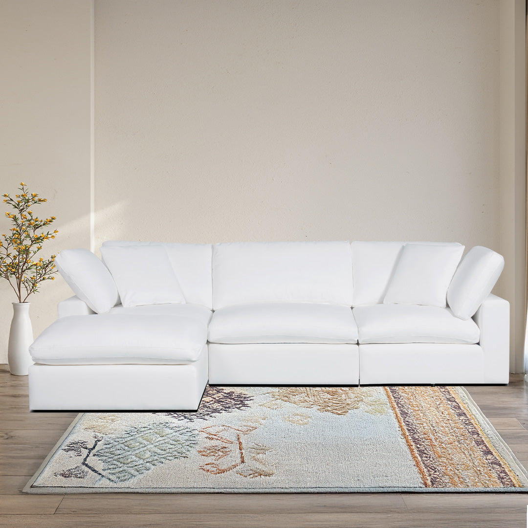 Seccional modular de 4 piezas en color blanco de lujo