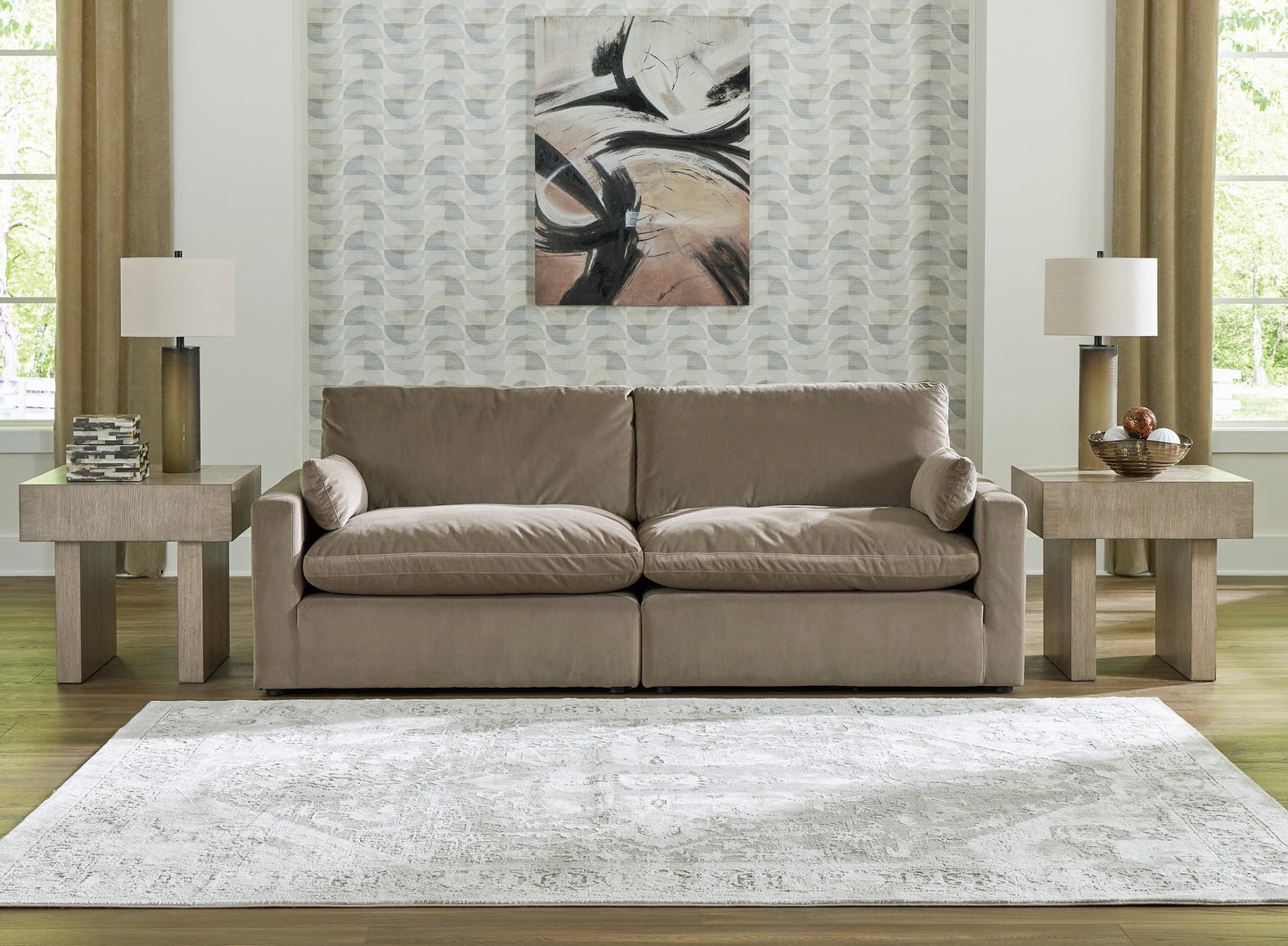 Sophie Cocoa 2-Piece Modular Loveseat