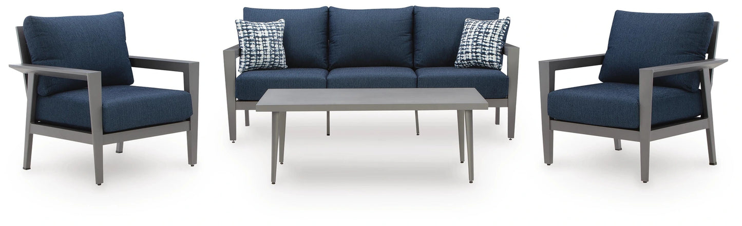 Gali Outdoor Sofa/Chairs/Table Set (Set of 4)