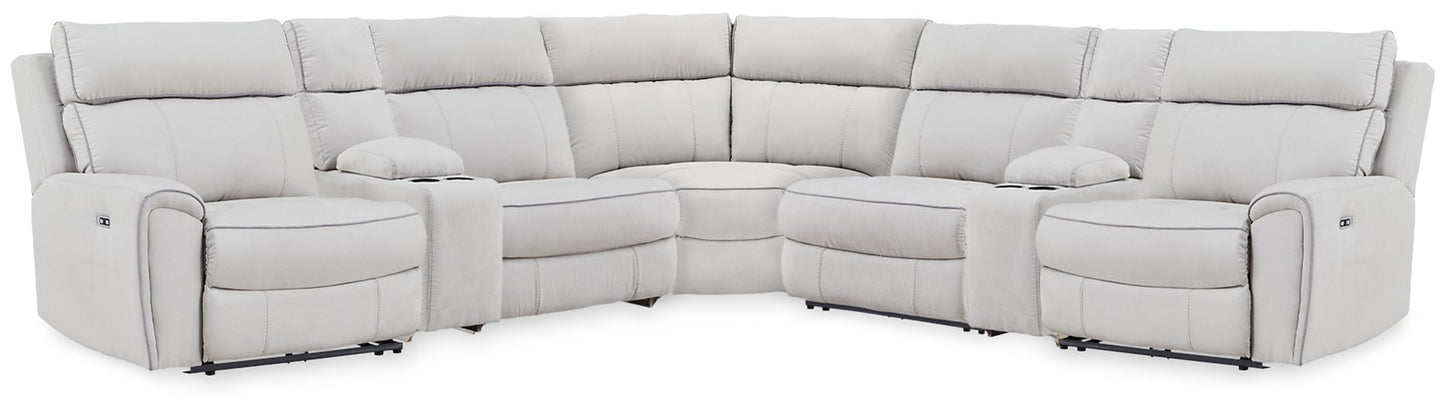Social Pointe Reclining Sectional with Storage Consoles