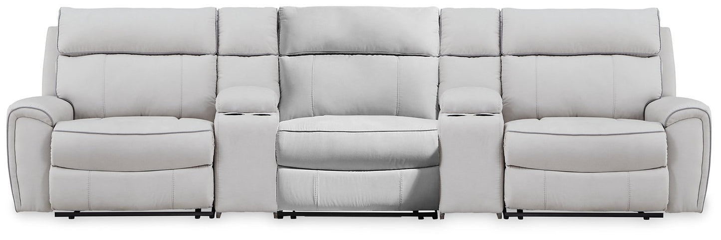 Social Pointe Reclining Sectional with Storage Consoles
