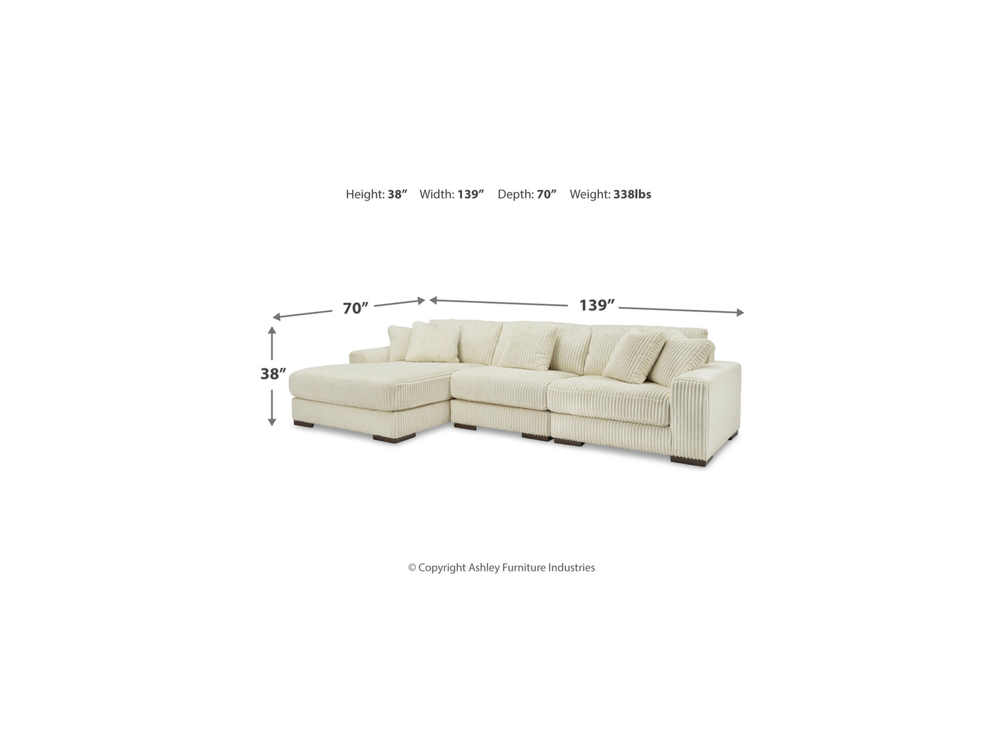 Lindyn 3-Piece Left Chaise Sectional