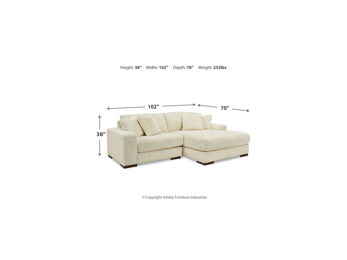 Lindyn 2-Piece Right Chaise Sectional