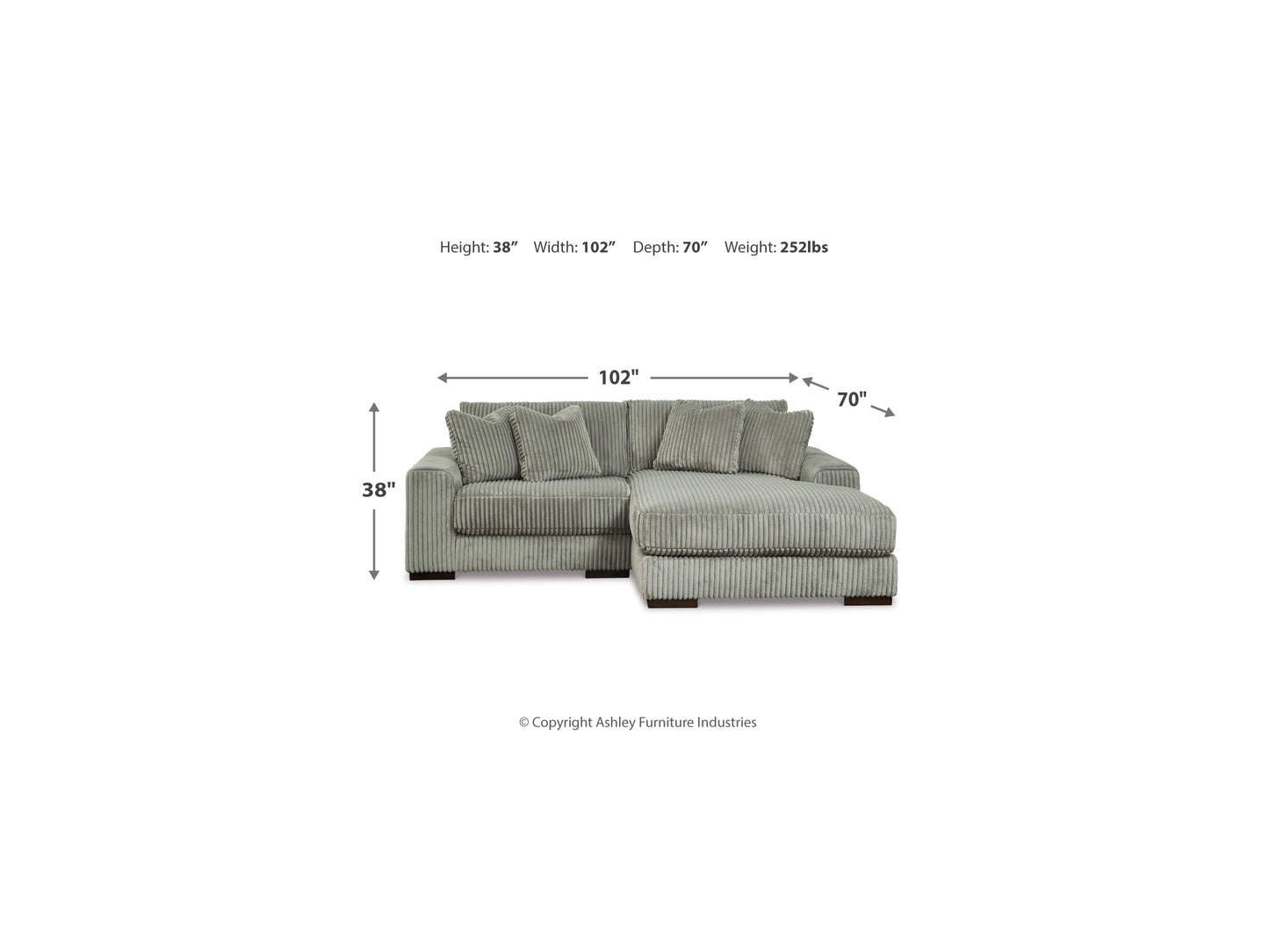 Lindyn 2-Piece Right Chaise Sectional