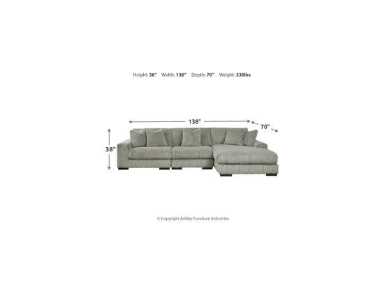 Lindyn 3-Piece Right Chaise Sectional