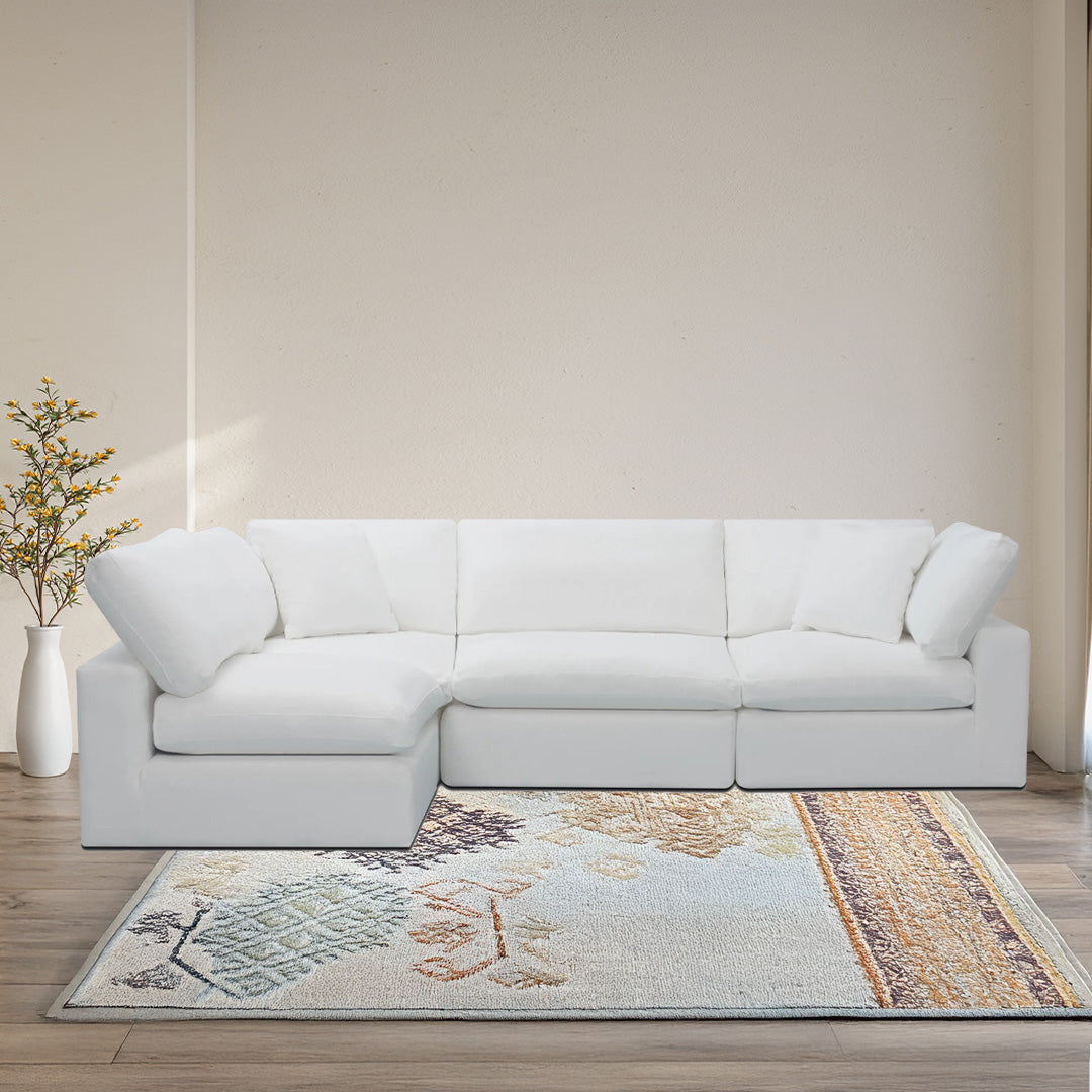 Deluxe White 4-Piece Modular Sectional