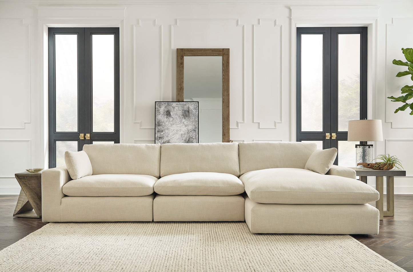 Elyza 3-Piece Sectional Sofa with Right Arm Facing Chaise