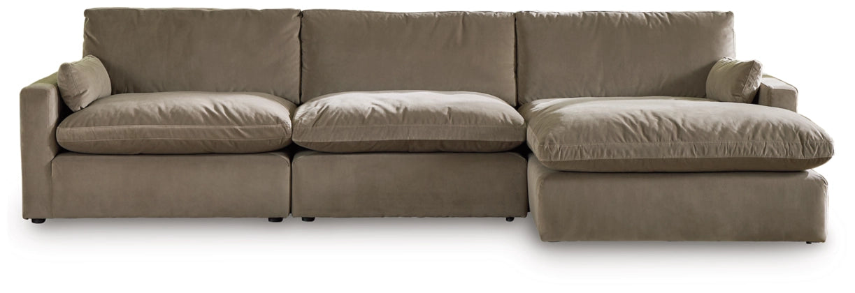 Sophie Cocoa 3-Piece Right Chaise Sectional