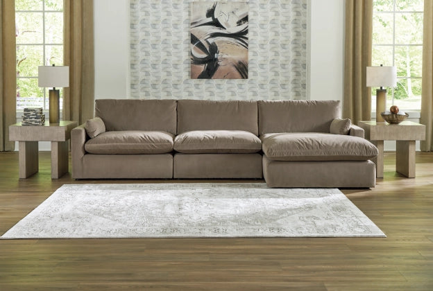 Sophie Cocoa 3-Piece Right Chaise Sectional