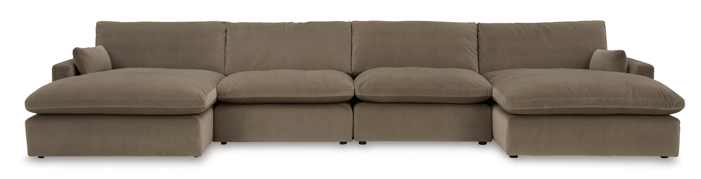 Sophie Cocoa 4-Piece Double Sided Chaise Sectional