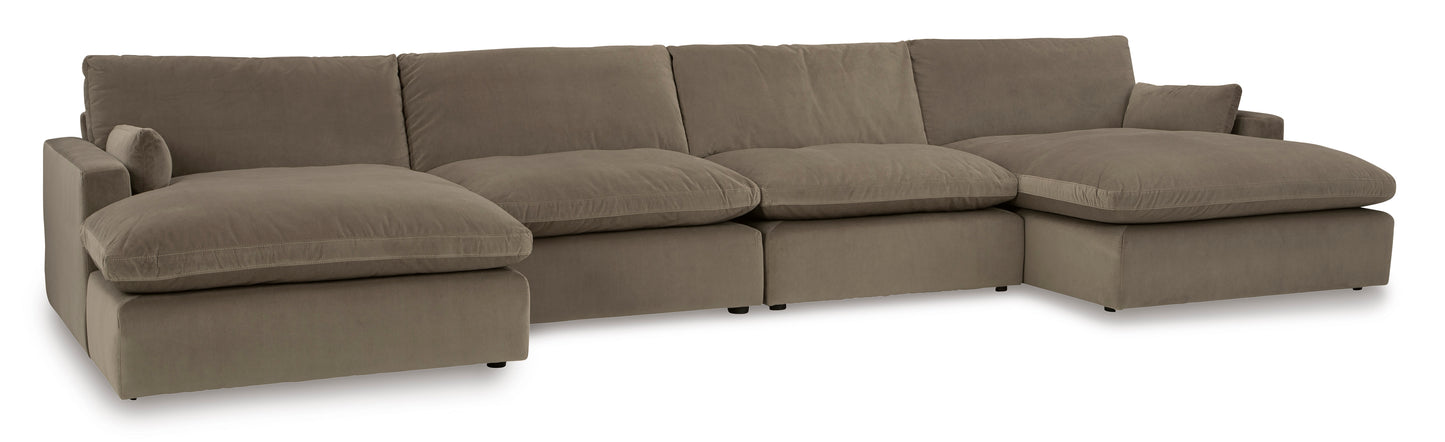 Sophie Cocoa 4-Piece Double Sided Chaise Sectional