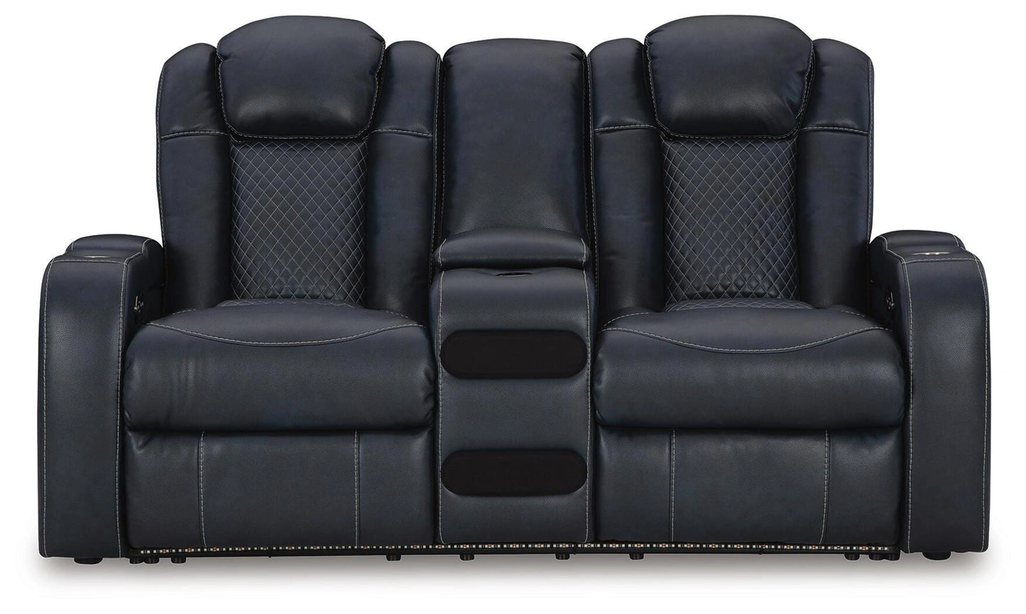 Fyne-Dyme Power Reclining Loveseat with Console