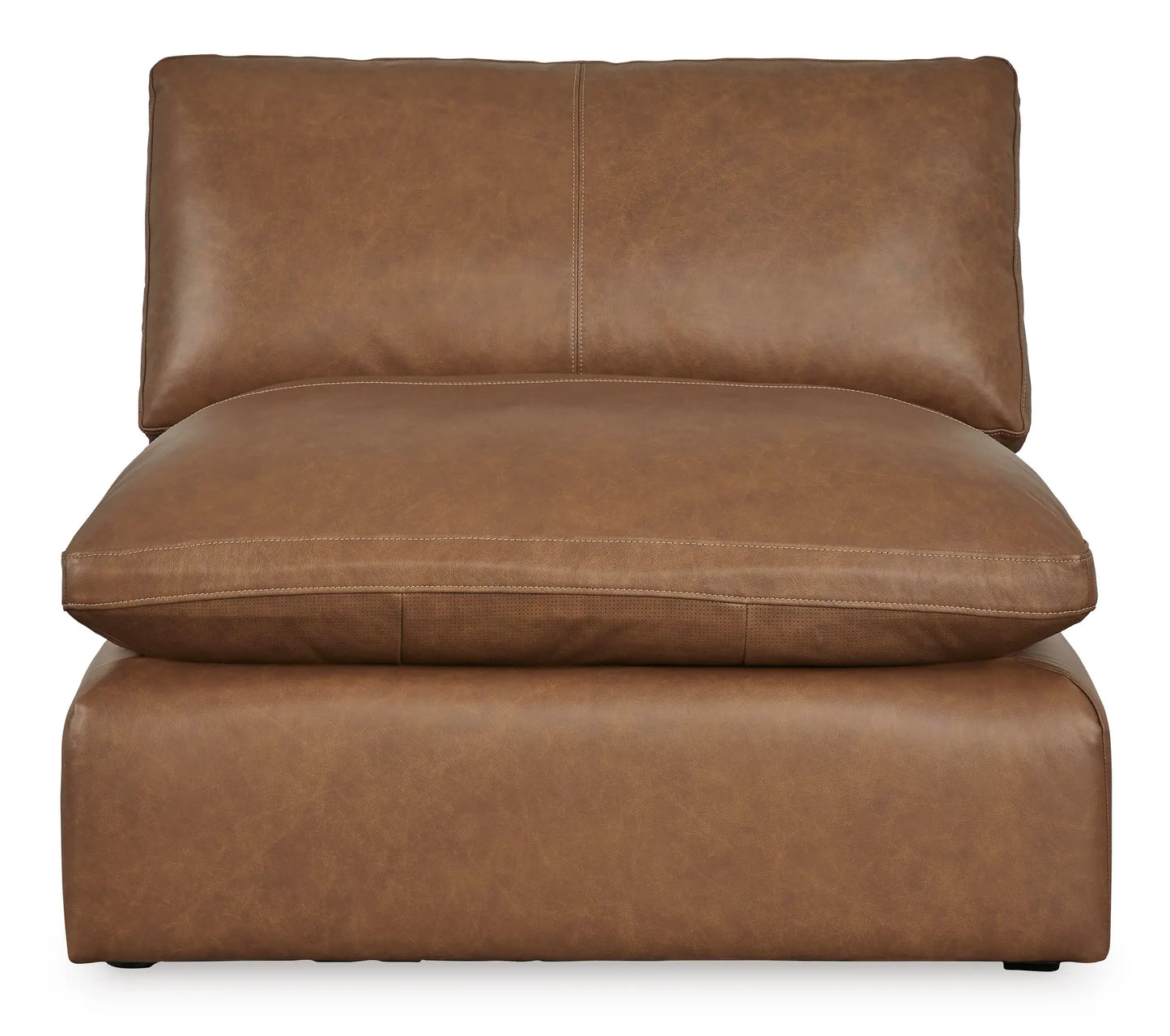 Emilia armless module in caramel top-grain leather