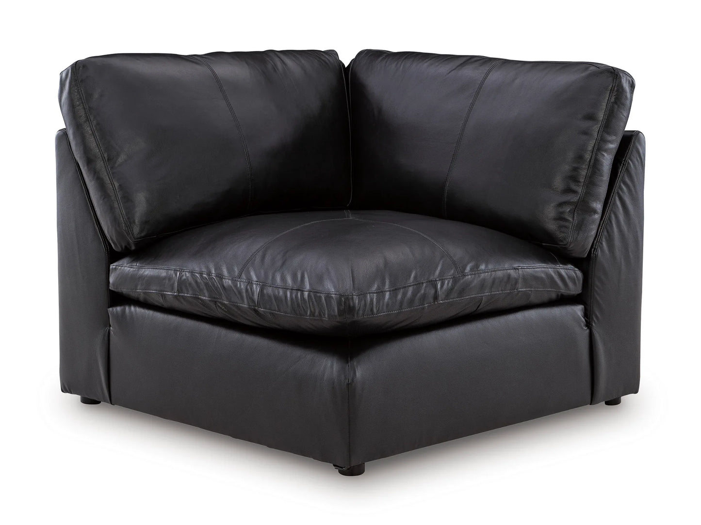Emilia corner wedge module in black top-grain leather