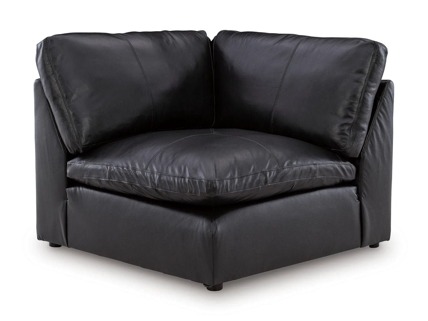 Emilia corner wedge module in black top-grain leather