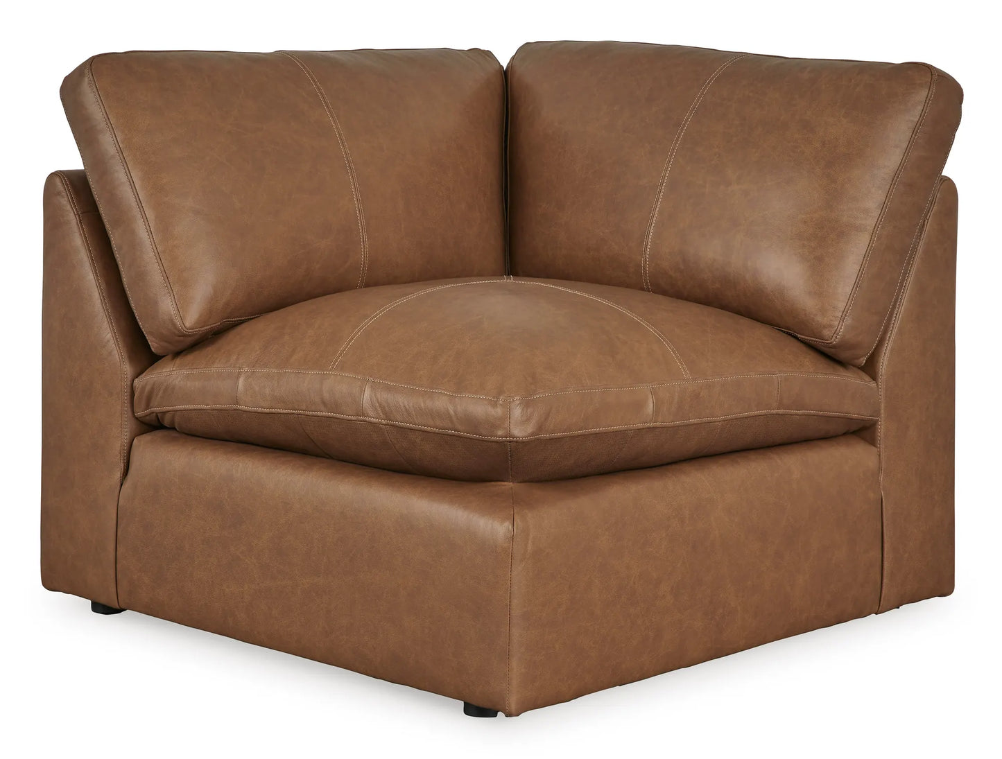 Emilia corner wedge module in caramel top-grain leather