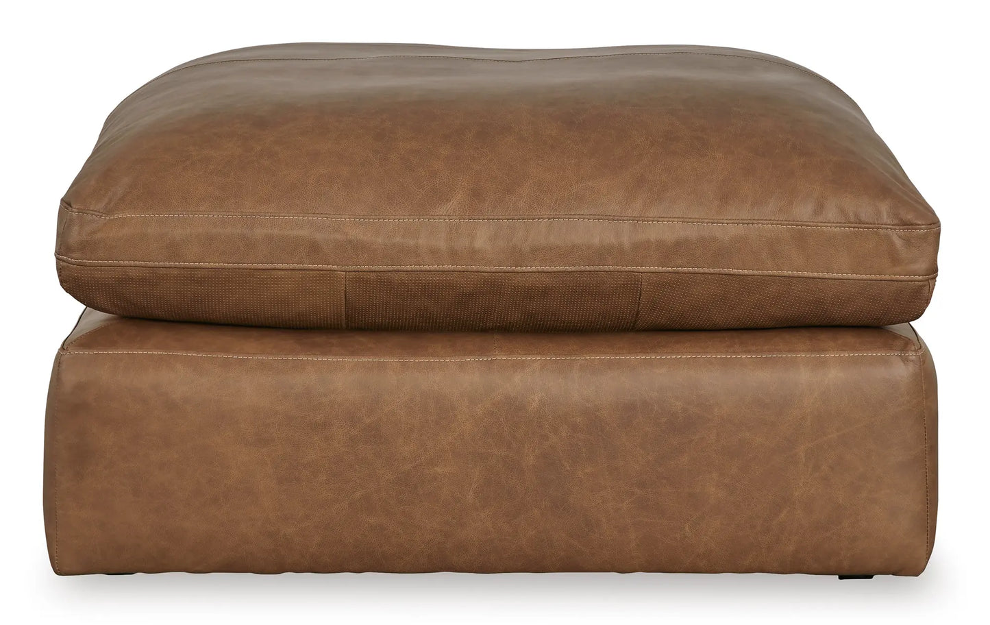 Emilia ottoman module in caramel top-grain leather