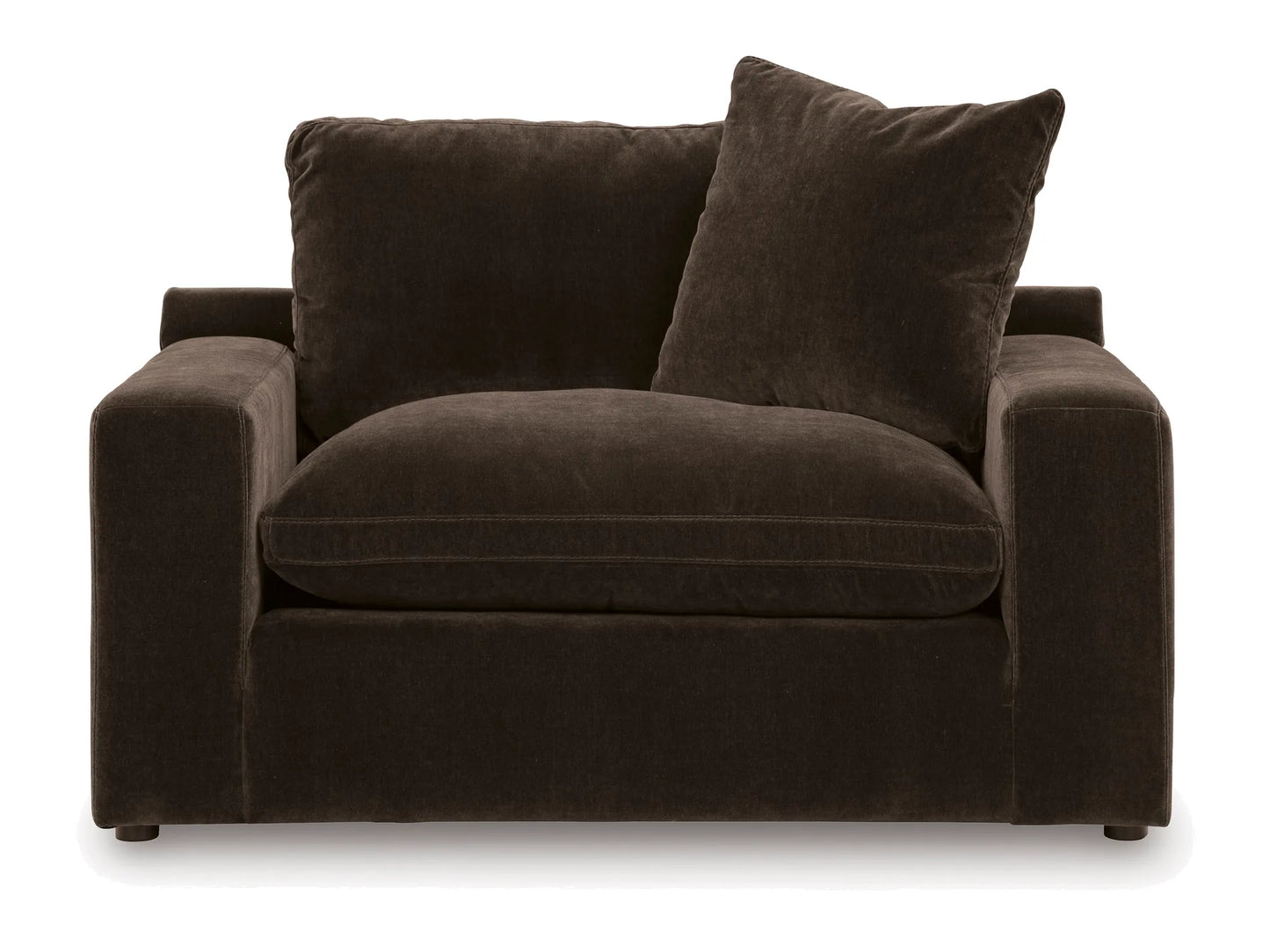 Rowan Velvet Chair in Espresso on white
