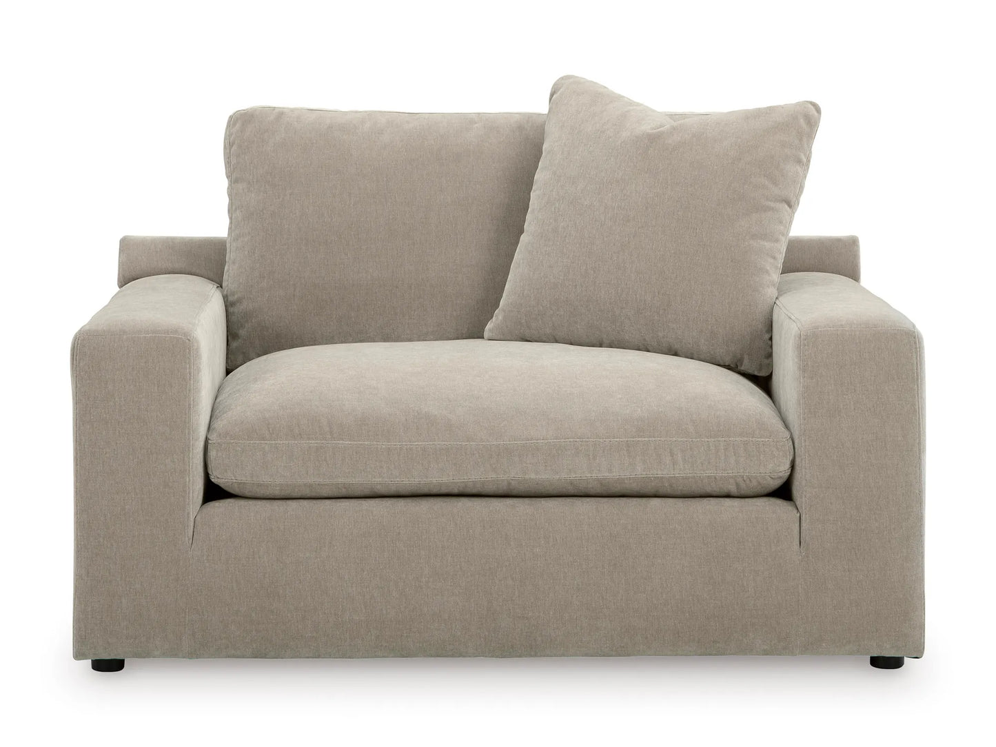 Rowan Velvet Chair in Oatmeal on white