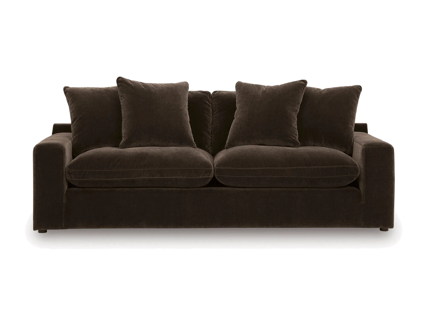 Rowan Velvet Sofa in Espresso on white
